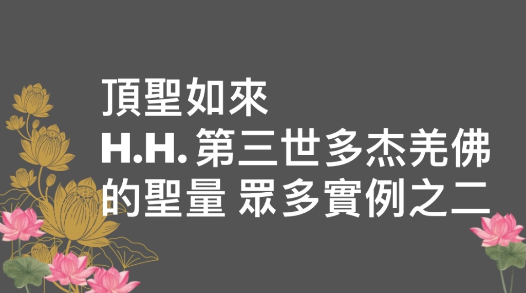 頂聖如來H.H.第三世多杰羌佛的聖量 眾多實例之二